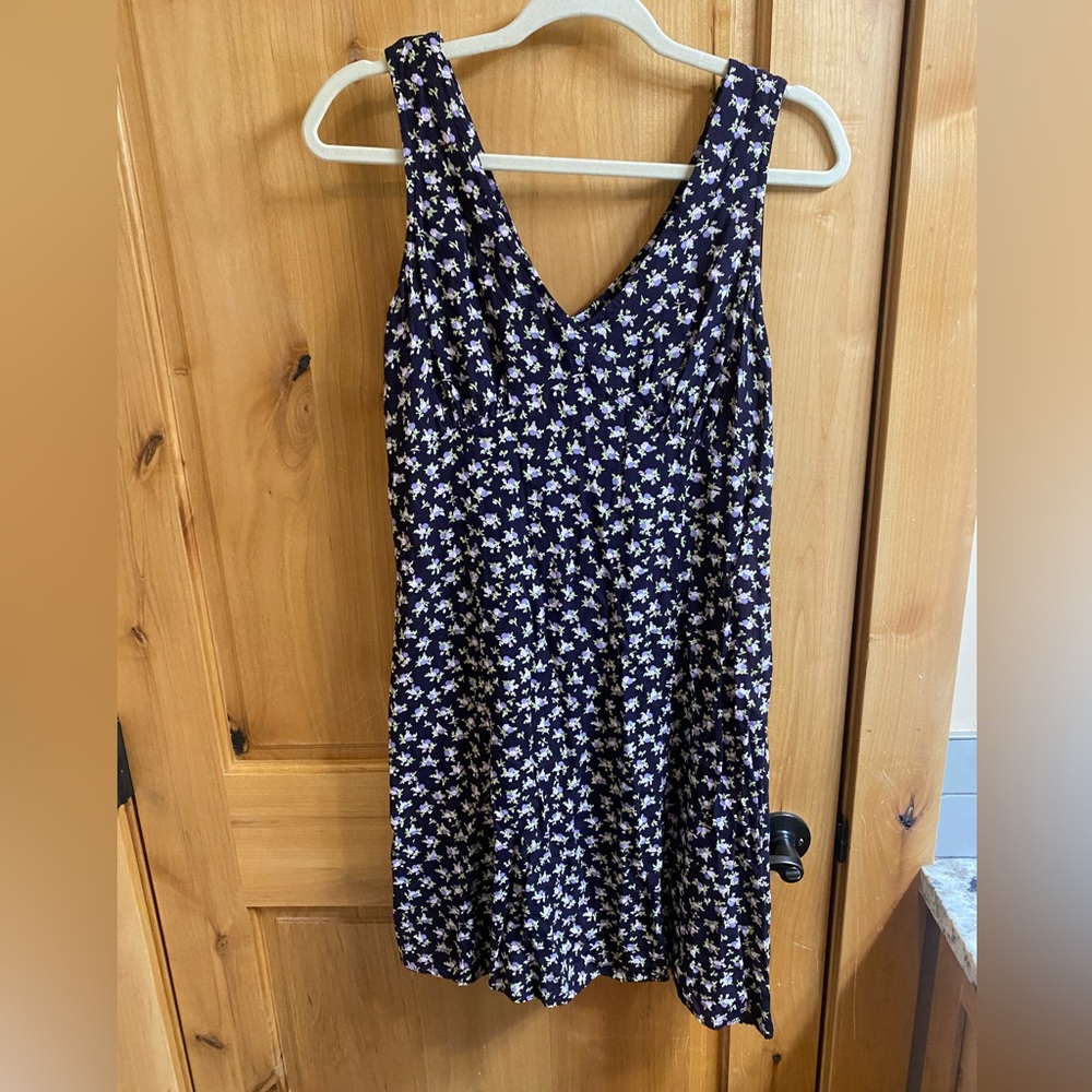 MODA Size 14 Floral Sleeveless Dress - Purple and White